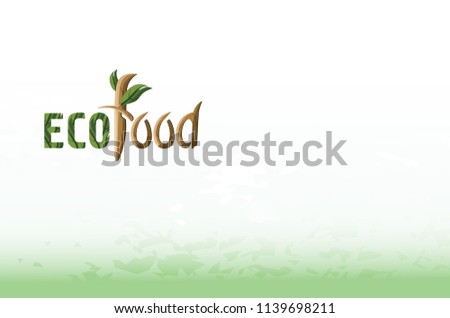Eco Food. Corporate Business card template. Organic bio products, eco friendly, ecology symbol. Logo concept template with sample text. Element for design business cards, invitations, gift cards.
