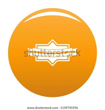 Badge ribbon icon. Simple illustration of badge ribbon icon for any design orange