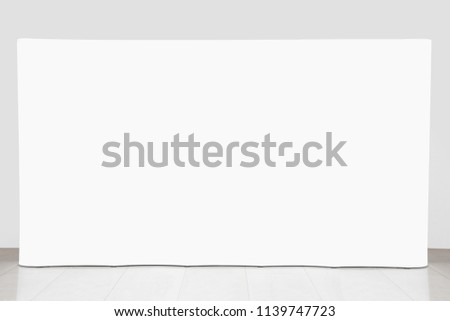 blank white exhibition display backdrop