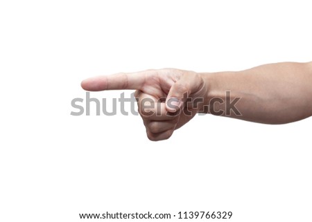 
Pointing finger and  touching finger