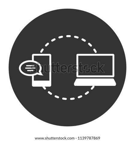 Synchronize icon. Device connection icon. Hosting icon. Vector sign. Gray background.