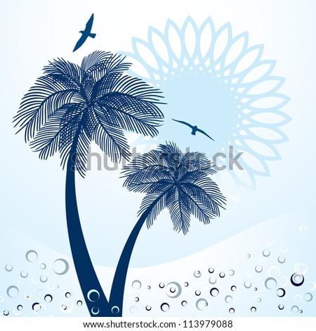Blue palm trees