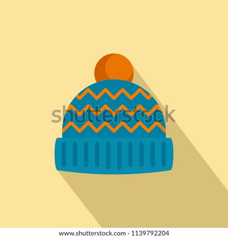 Winter hat icon. Flat illustration of winter hat icon for web design