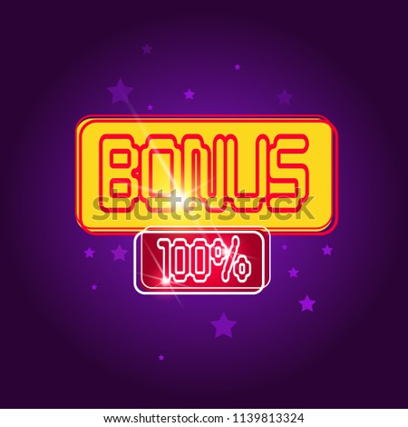 bonus lettering violet background icon sticker badge logo design elements vector illustration
