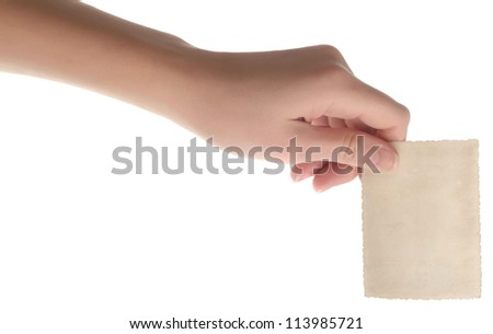 Women hand holding photo frame