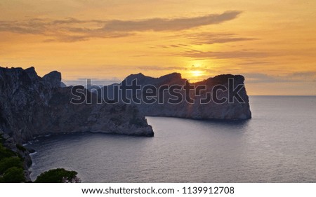 Sunset at Cap Formentor, island of Mallorca, Balearic islands, Spain