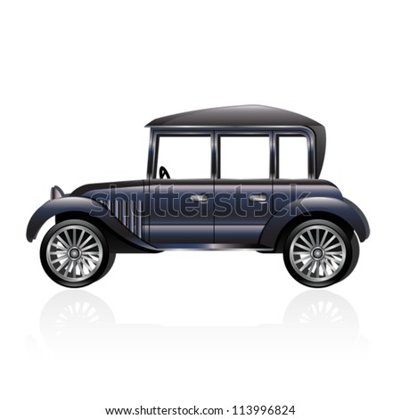 Illustration of an antique car. Eps 10 Vector.
