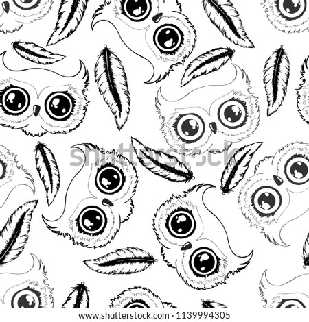 Black and white owl pattern