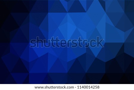 Dark BLUE vector polygonal pattern. Creative geometric illustration in Origami style with gradient. New template for your brand book.