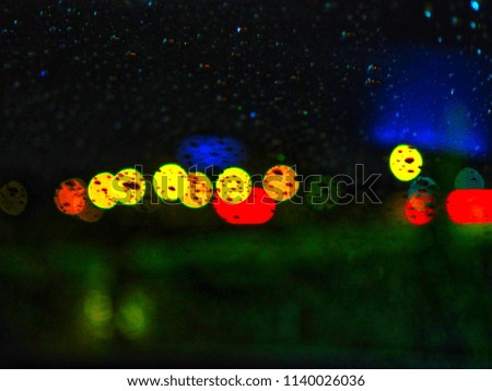 droplet water on glass with blurred of bokeh background