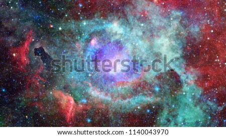 Nebula and stars in outer space. Elements of this image furnished by NASA.