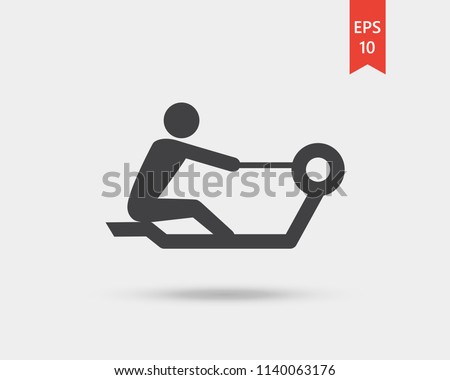 Rowing icon, rowing machine vector web icon isolated on white background, EPS 10, top view Royalty-Free Stock Photo #1140063176