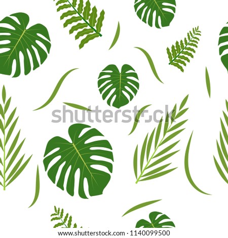 Seamless pattern with tropical palm leaves. Vector Illustration. EPS 10