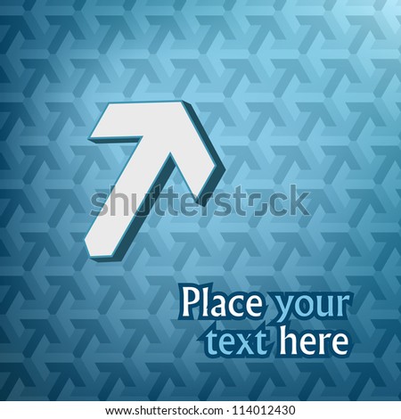 Big white 3D arrow on blue arrow pattern with text Royalty-Free Stock Photo #114012430