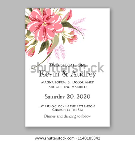 Floral wedding invitation vector template 