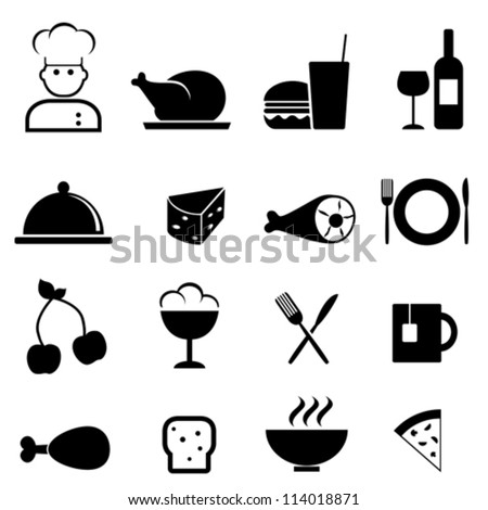 Restaurant and food icon set