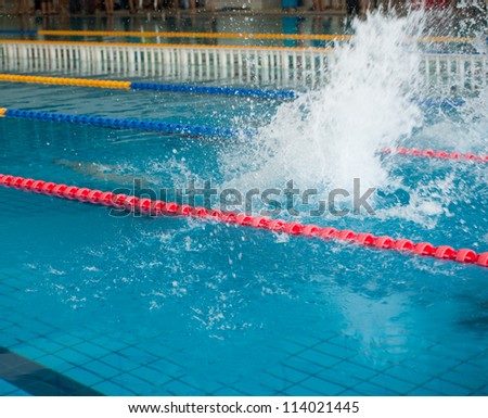 Man swimming during a competition