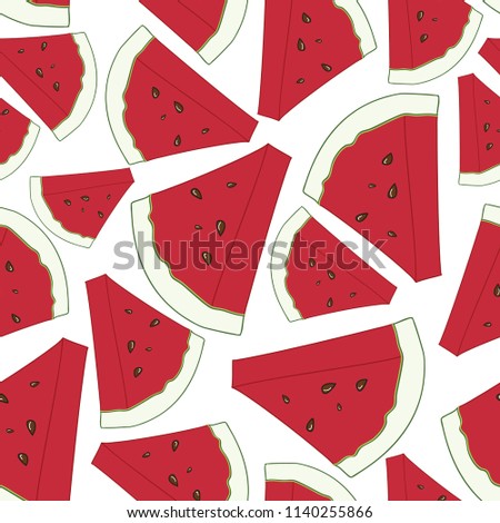 Seamless Watermelon Vector Pattern