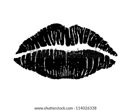 Luscious Lips - Retro Clipart Illustration