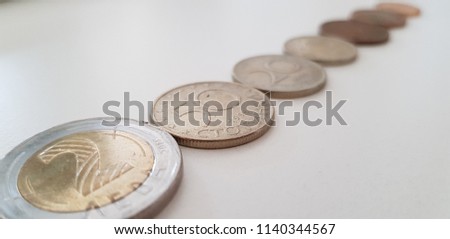 Bulgarian Leva Coins in a Row