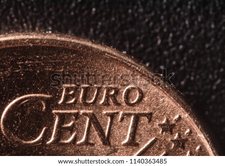 macro photo of one euro cent coin