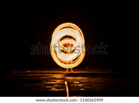 fire show on long exposure