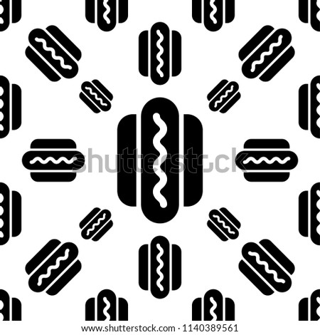 Hot Dog Icon Seamless Pattern Vector Art Illustration