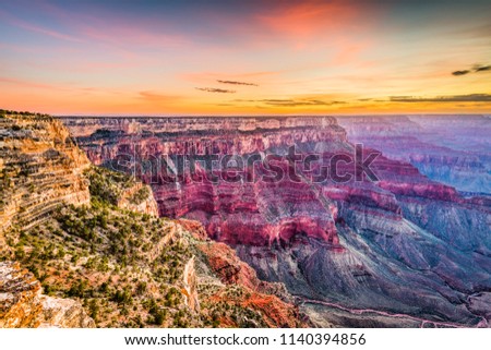 Grand Canyon, Arizona, USA at dawn from the south rim. Royalty-Free Stock Photo #1140394856