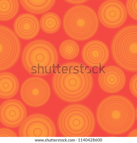 Seamless vector gradient rounds red and orange pattern for fabric, ceramic, textile, wrapping, craft