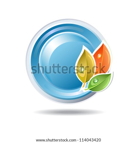 Ecology vector icon with colorful  leaves
