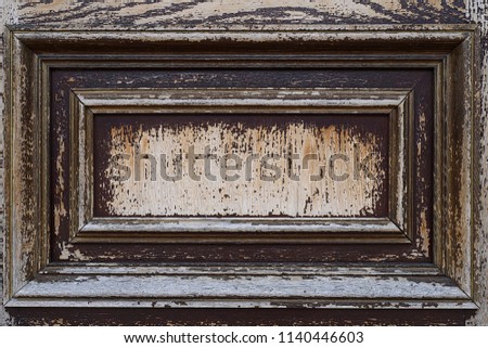 Old wooden painted frame. Background