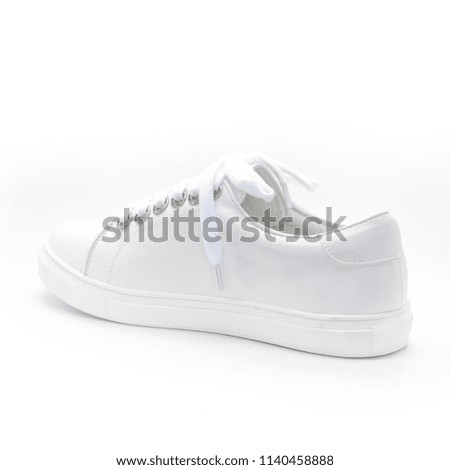 A white sneakers with lace for sport activity or fashion lifestyle. (isolate on white background)
