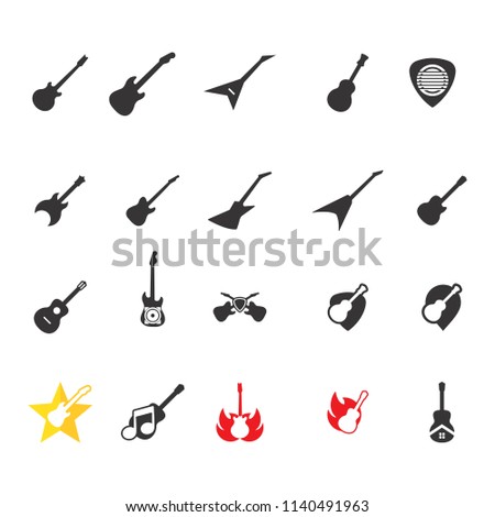 Guitar Logo. Music Icon. Acoustic symbol. Vector eps 08.