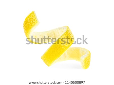 Lemon peel isolated on a white background. Healthy food. Royalty-Free Stock Photo #1140500897