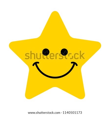 Smiley. Vector happy face. Yellow star Royalty-Free Stock Photo #1140501173