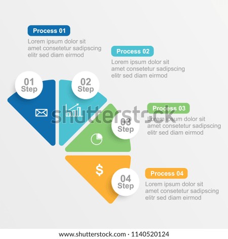 Infographic design template with process or step for business presentation