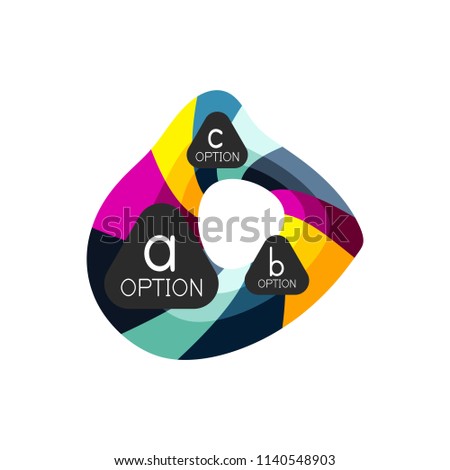 Abstract colorful geometric option infographics design template with sample abc options. Abstract background for business presentation or information banner. Vector illustration