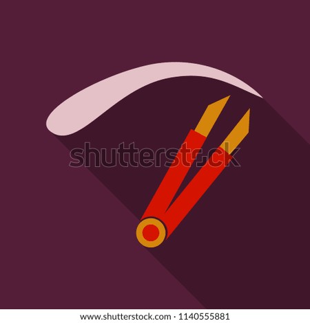 Eyebrow tweezers icon. Flat illustration of eyebrow tweezers vector icon for web