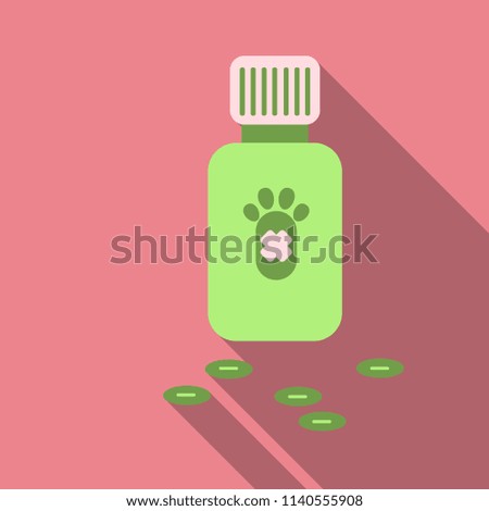 Pet drugs, vitamins. Outline vector illustration isolated on background for advertising banners, flyers, posters and other items.