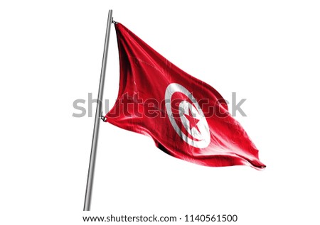 Tunisia Flag waving white background