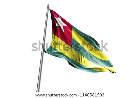 Togo Flag waving white background