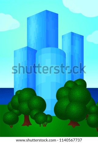 Vector illustration with beautiful buildings