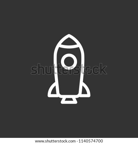 Rocket space ship take off icon, isolated vector illustration. Simple retro spaceship icon.