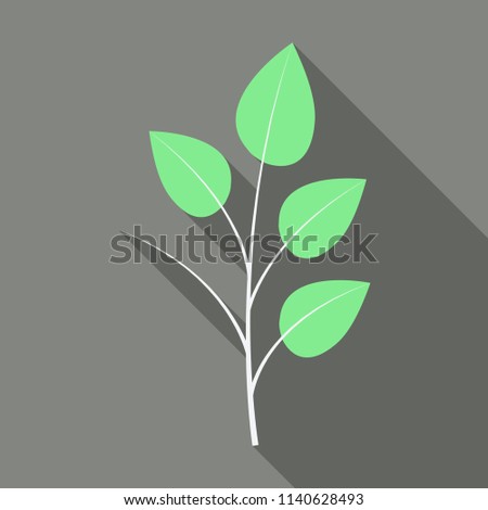 branches silhouette isolated on color background with lot of leaves