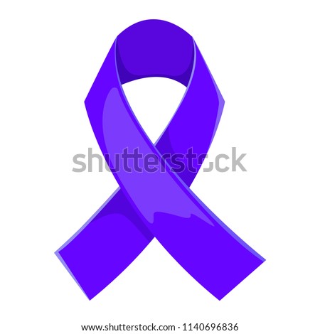 The symbolical ribbon is purple. On a white background. Vector illustration. Symbol of problems - domestic violence, homophobia, lupus, sarcoidosis, fibromyalgia, paralysis, children's hemiplegia.