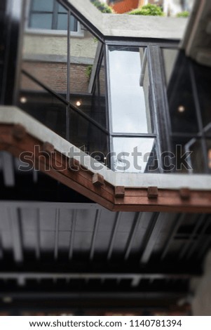 Industrial style of exterior building with day light stock photo