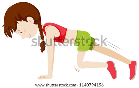 Girl doing leg exercise illustration