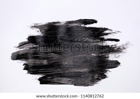 black watercolor painting texture on white background
