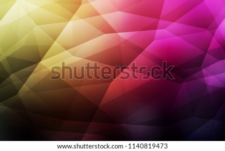 Dark Pink, Yellow vector abstract polygonal template. Geometric illustration in Origami style with gradient.  Pattern for a brand book's backdrop.