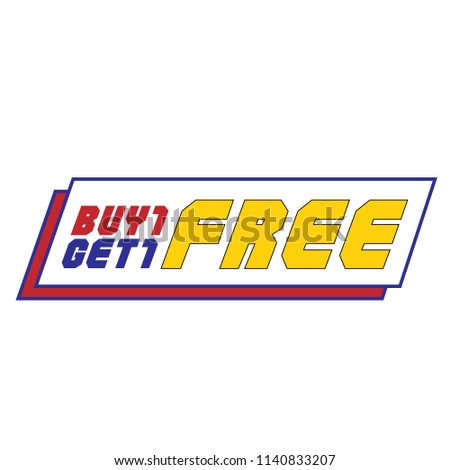 Buy1 Get1 Free White Background Vector Image
